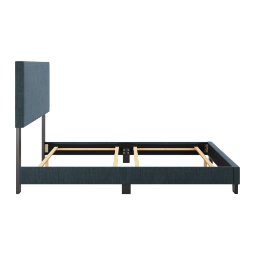 CorLiving Celeste Modern Upholstered Full/ Double Bed Frame with Headboard, Blue
