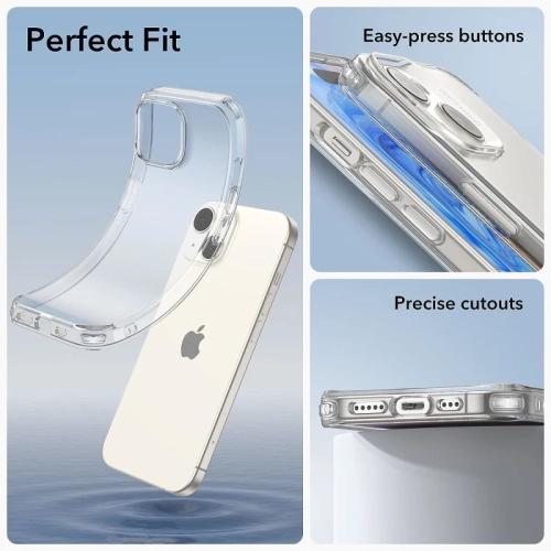 ( KEEGUARD ) pour étui 6,1 po pour iPhone 15 Pro d'Apple - coque mince en TPUR transparent avec absorption des chocs, support de recharge sans fil