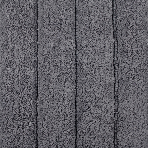 17" x 24" Cream White Ribbed Woven Rectangular Trendy Bath Rug