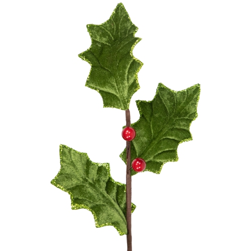 31" Glittered Holly with Berry Christmas Spray