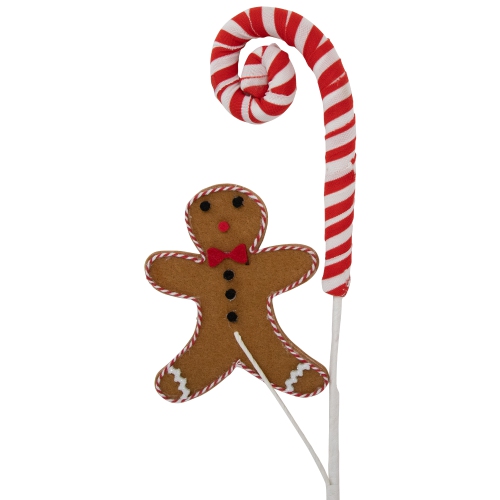 28" Gingerbread and Candy Cane Swirls Christmas Spray