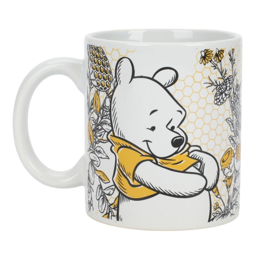 Winnie-the-Pooh With Honey Comb Background 16oz Ceramic Mug