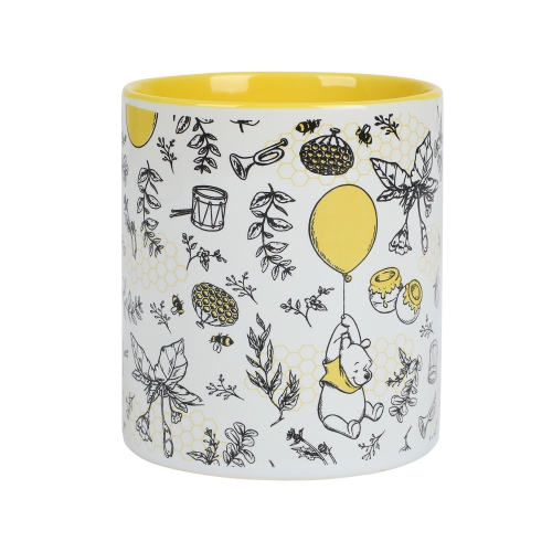 Winnie-the-Pooh With Honey Comb and Leaves Background 16oz Ceramic Mug