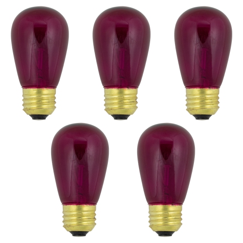 Pack of 25 Incandescent S14 Purple Christmas Replacement Bulbs