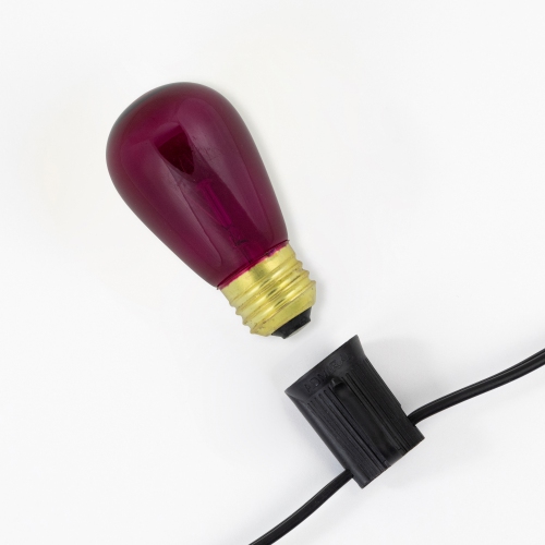 Pack of 25 Incandescent S14 Purple Christmas Replacement Bulbs