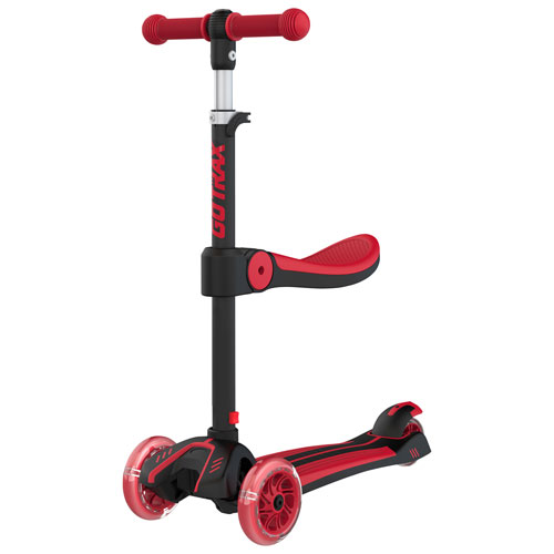 Gotrax GS2 3-Wheeled Kick Scooter - Black/Red