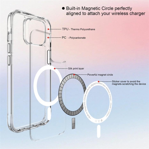 Uolo Soul+ iPhone 15 Plus/14 Plus Drop Rated Military-Grade Protective [MagSafe] Hard Shell Case, Clear