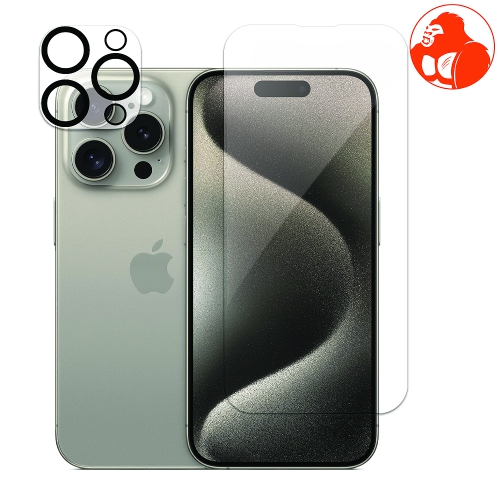 Uolo – verre Gorilla Shield avec plateau de protection et d’alignement pour objectif d’appareil photo, iPhone 15 Pro Max