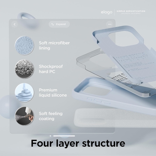 elago Compatible with iPhone 15 Pro Max Case, Liquid Silicone Case, Full Body Protective Cover, Shockproof, Slim Phone Case, Anti-Scratch Soft