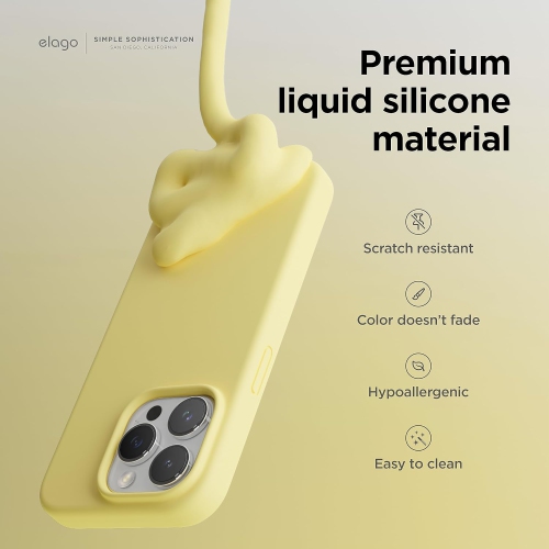 elago Compatible with iPhone 15 Pro Case, Liquid Silicone Case, Full Body Protective Cover, Shockproof, Slim Phone Case, Anti-Scratch Soft Microfiber