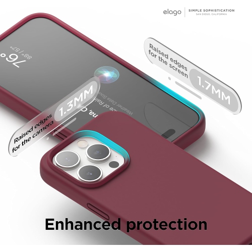 elago Compatible with iPhone 15 Pro Case, Liquid Silicone Case, Full Body Protective Cover, Shockproof, Slim Phone Case, Anti-Scratch Soft Microfiber