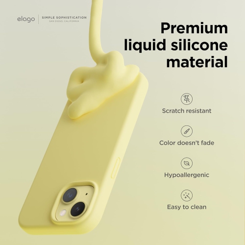 elago Compatible with iPhone 15 Case, Liquid Silicone Case, Full Body Protective Cover, Shockproof, Slim Phone Case, Anti-Scratch Soft Microfiber