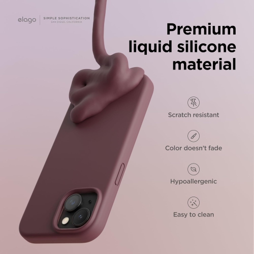 elago Compatible with iPhone 15 Case, Liquid Silicone Case, Full Body Protective Cover, Shockproof, Slim Phone Case, Anti-Scratch Soft Microfiber