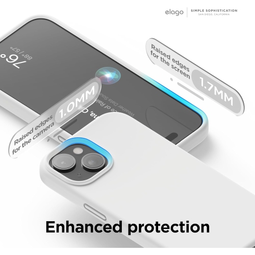 elago Compatible with iPhone 15 Case, Liquid Silicone Case, Full Body Protective Cover, Shockproof, Slim Phone Case, Anti-Scratch Soft Microfiber