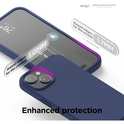 elago Compatible with iPhone 15 Case, Liquid Silicone Case, Full Body Protective Cover, Shockproof, Slim Phone Case, Anti-Scratch Soft Microfiber