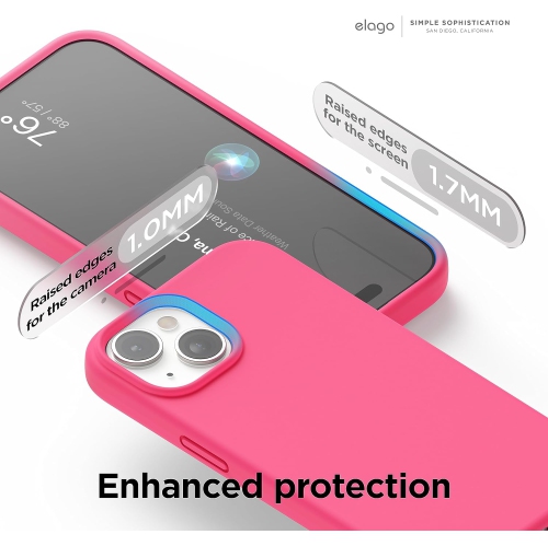 Elago compatible avec l’étui iPhone 15, l’étui en silicone liquide, l’étui protecteur intégral, antichoc, l’étui mince pour téléphone, doublure douce