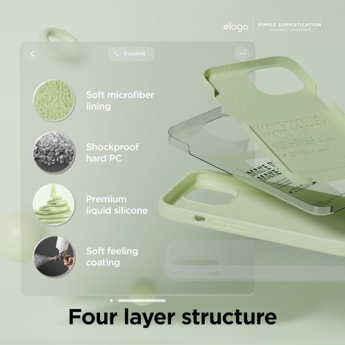Elago compatible avec l’étui iPhone 15, l’étui en silicone liquide, l’étui protecteur intégral, antichoc, l’étui mince pour téléphone, doublure douce