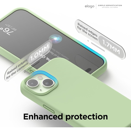 Elago compatible avec l’étui iPhone 15, l’étui en silicone liquide, l’étui protecteur intégral, antichoc, l’étui mince pour téléphone, doublure douce