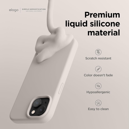 elago Compatible with iPhone 15 Case, Liquid Silicone Case, Full Body Protective Cover, Shockproof, Slim Phone Case, Anti-Scratch Soft Microfiber