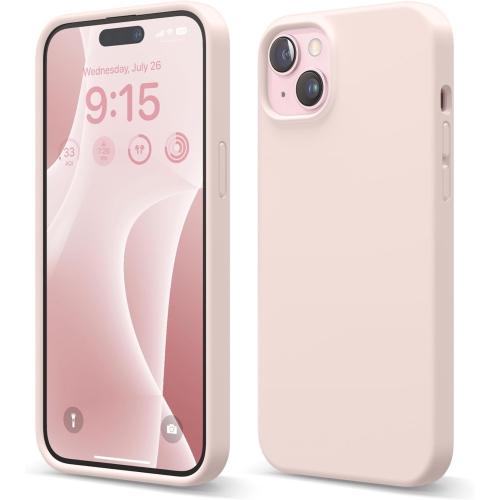 ELAGO  Compatible w Iphone 15 Case, Liquid Silicone Case, Full Body Protective Cover, Shockproof, Slim Phone Case, Anti-Scratch Soft Microfiber