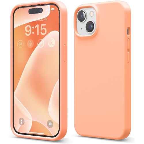 ELAGO  Compatible \w Iphone 15 Case, Liquid Silicone Case, Full Body Protective Cover, Shockproof, Slim Phone Case, Anti-Scratch Soft Microfiber