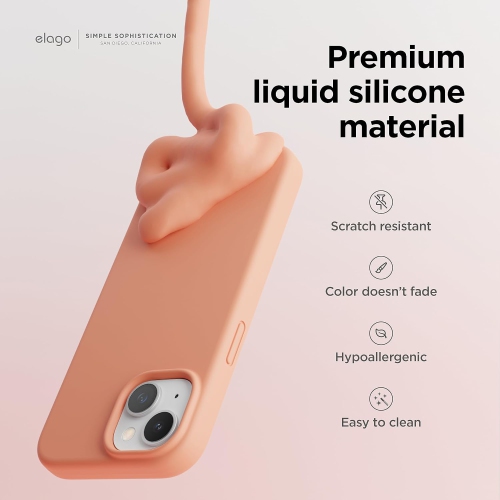 elago Compatible with iPhone 15 Case, Liquid Silicone Case, Full Body Protective Cover, Shockproof, Slim Phone Case, Anti-Scratch Soft Microfiber