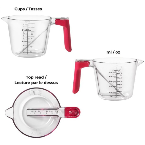 Starfrit - Set of 5 Nestable Measuring Cups, Dishwasher and Microwave Safe