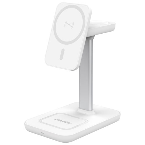 Energizer 3-in-1 7.5W Magnetic Wireless Charging Stand - White