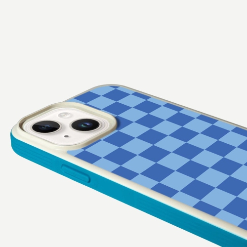 MagSafe iPhone 13 Blue Checkerboard Print Case