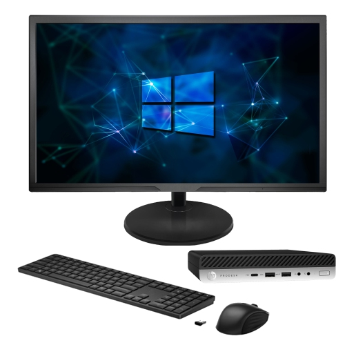 Refurbished - HP ProDesk 600 G4 Tiny Desktop Computer PC, Windows 11 Pro, Intel Core i5-8500T 8th Gen Processor, 8GB DDR4 RAM, 1TB SSD - New 22 inch