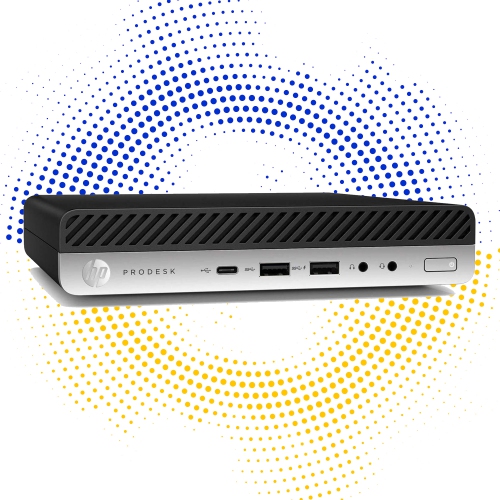 Refurbished - HP ProDesk 600 G4 Desktop Mini Business PC Intel Core i5-8500T 8th Gen Processor 16GB RAM 256GB SSD Windows 11 Pro - Black/Silver