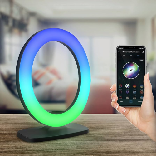 La lampe à anneau intelligent MLB7-1068-RGB Studio plus de Monster avec trousse de blogue vidéo DEL comprend un trépied avec support