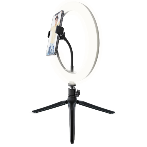 Monster MSV7-1012-MWT 10 po Anneau lumineux multicolore à DEL avec trépied flexible, idéal pour les vidéos et la diffusion en continu