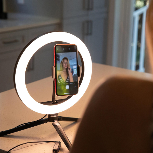 Monster MSV7-1012-MWT 10 po Anneau lumineux multicolore à DEL avec trépied flexible, idéal pour les vidéos et la diffusion en continu