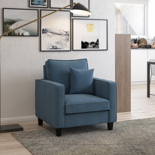 CorLiving Georgia Blue Fabric Accent Chair