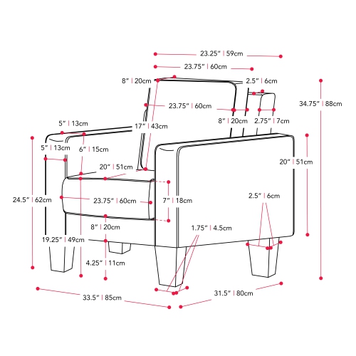 CorLiving Georgia Blue Fabric Accent Chair