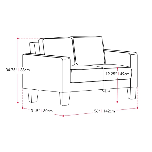 Causeuse en tissu Georgia Blue de CorLiving