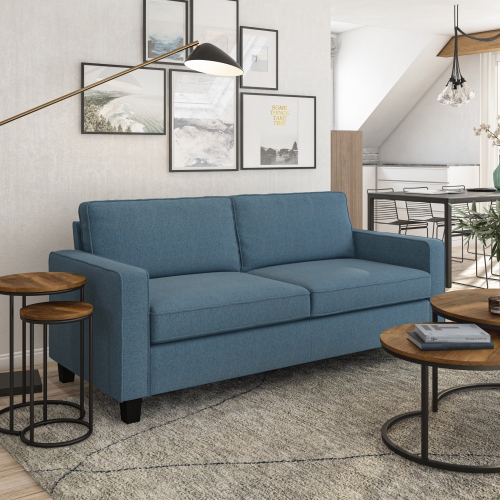 CorLiving Georgia Blue Fabric Three Seater Sofa