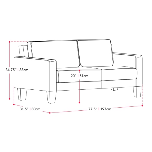 CorLiving Georgia Blue Fabric Three Seater Sofa