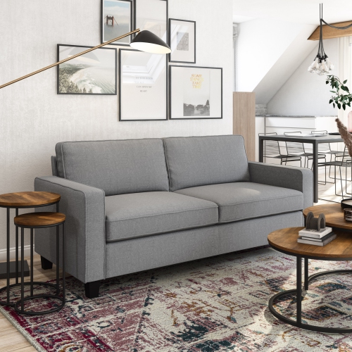 CorLiving Georgia Light Grey Fabric Three Seater Sofa