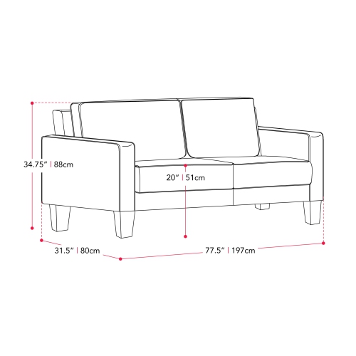 CorLiving Georgia Light Grey Fabric Three Seater Sofa