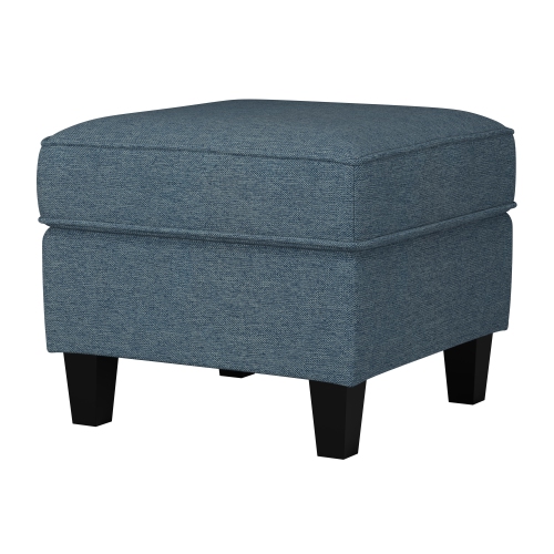 CorLiving Georgia Blue Fabric Ottoman