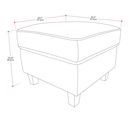 CorLiving Georgia Taupe Fabric Ottoman