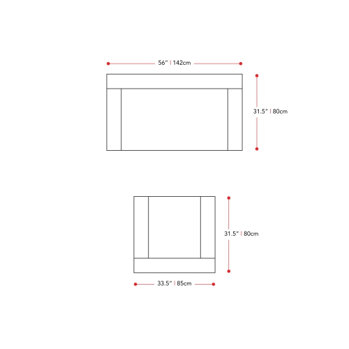 CorLiving Georgia Taupe Fabric Loveseat Sofa and Accent Chair Set - 2pcs