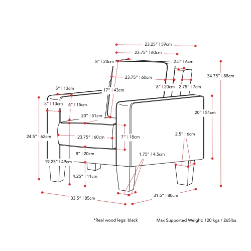 Ensemble sofa et fauteuil en tissu gris à trois places Georgia de CorLiving - 2pcs