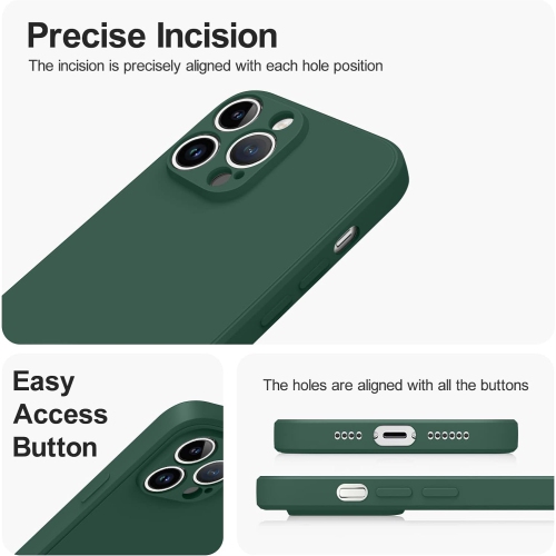 Silicone Slim Full-Body Protective Cover Case for iPhone 15 Pro, Soft Silicone Bumper Cover Shockproof Protective Anti-Scratch Case
