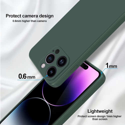 Silicone Slim Full-Body Protective Cover Case for iPhone 15 Pro, Soft Silicone Bumper Cover Shockproof Protective Anti-Scratch Case