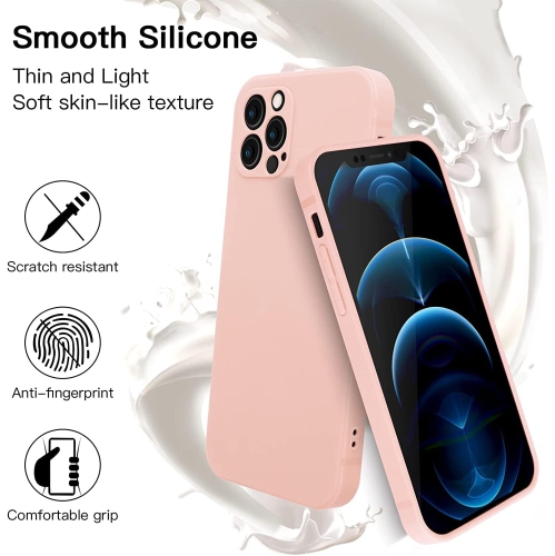 Silicone Slim Full-Body Protective Cover Case for iPhone 15 Pro, Soft Silicone Bumper Cover Shockproof Protective Anti-Scratch Case