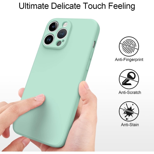 Silicone Slim Full-Body Protective Cover Case for iPhone 15 Pro, Soft Silicone Bumper Cover Shockproof Protective Anti-Scratch Case