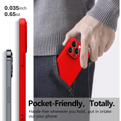 Silicone Slim Full-Body Protective Cover Case for iPhone 15 Pro, Soft Silicone Bumper Cover Shockproof Protective Anti-Scratch Case